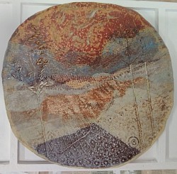 Terracotta Landscape Plate approx 32cm